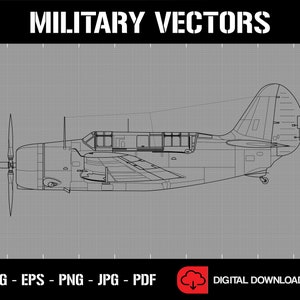 May include: A black and white line drawing of a military aircraft on a gray grid background. The image is labeled "MILITARY VECTORS" at the top and "SVG - EPS - PNG - JPG - PDF" at the bottom.