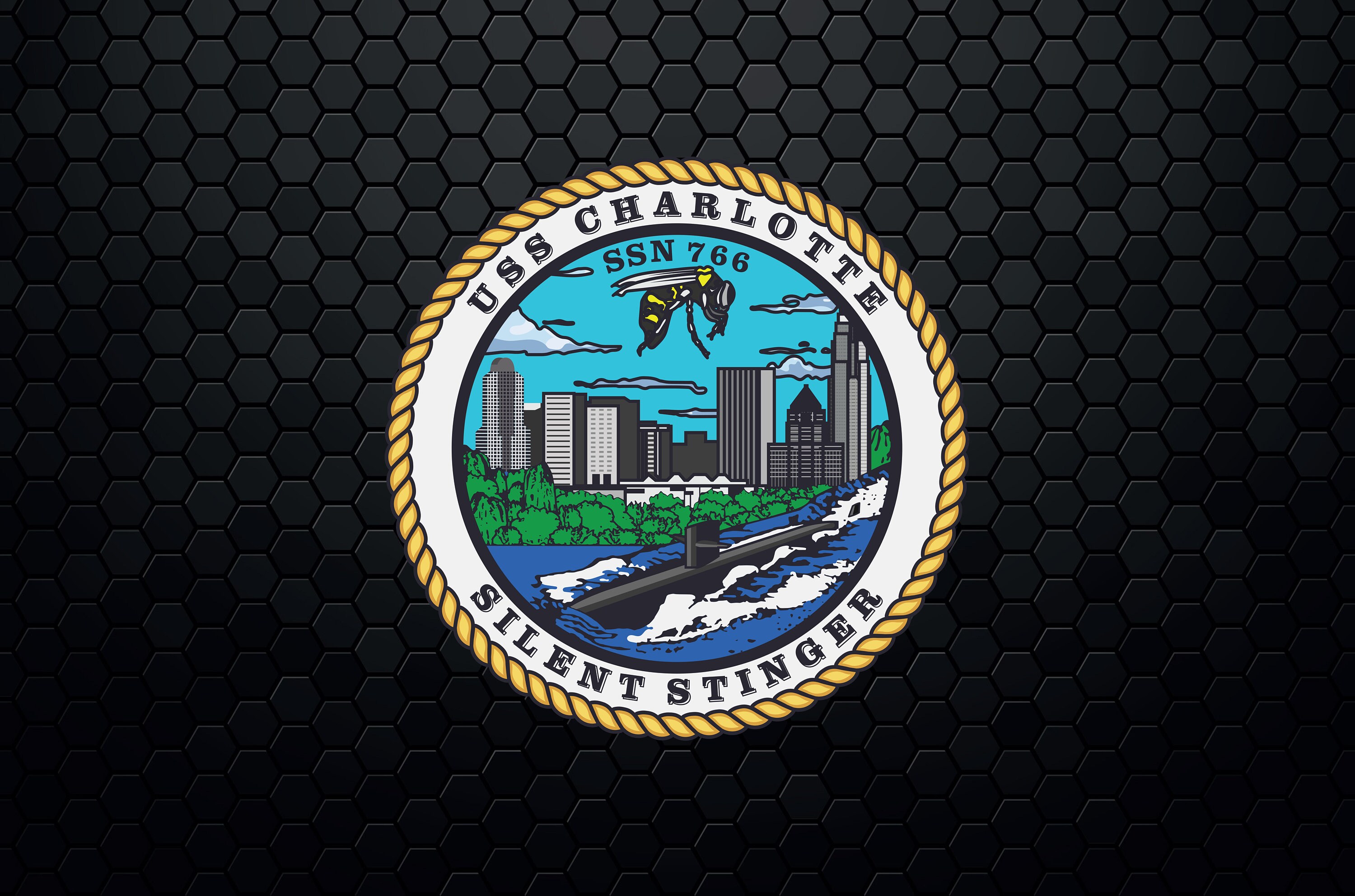 USS Charlotte SSN766 Attack Submarine Patch Logo Decal Etsy