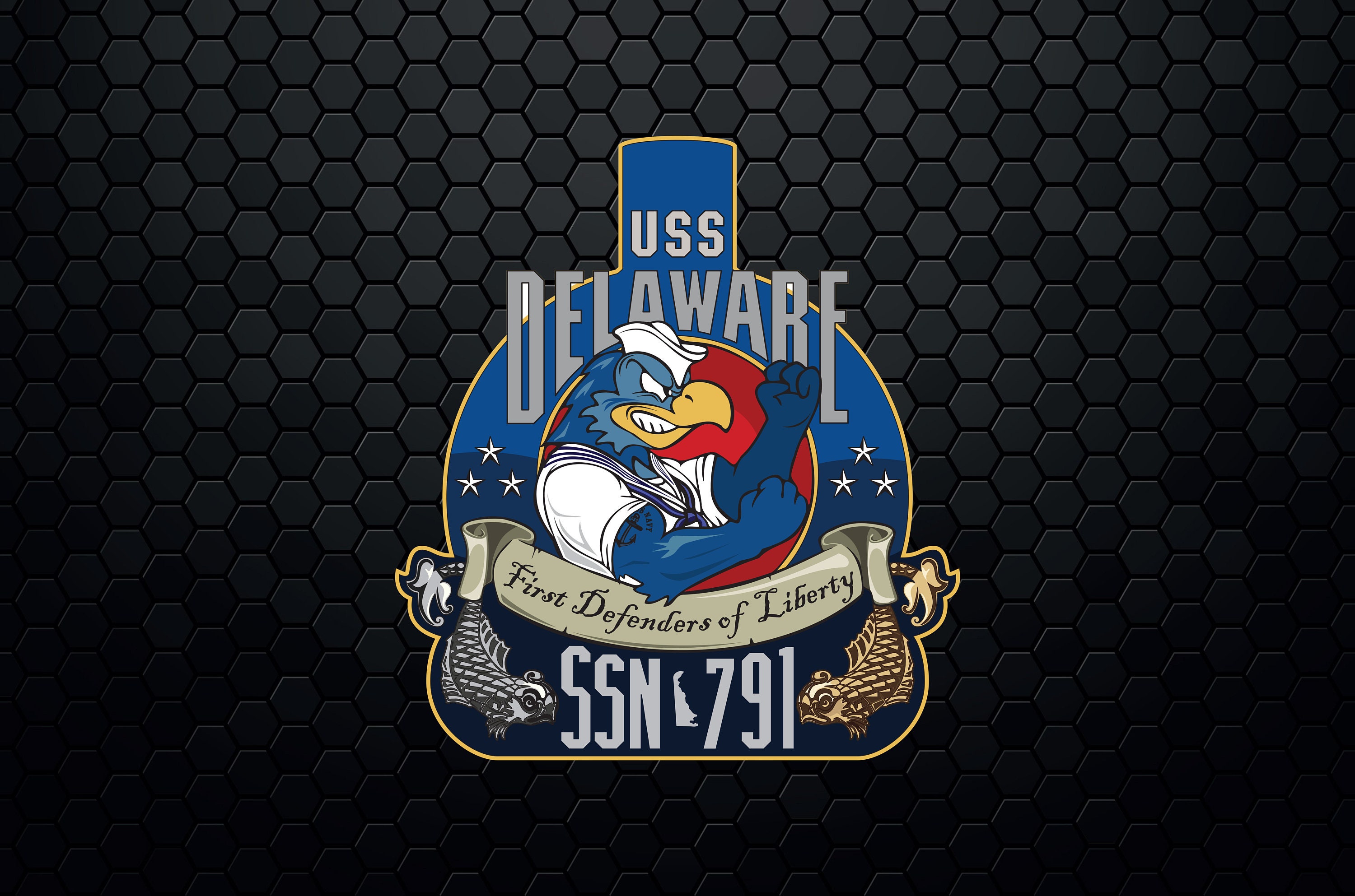 USS Delaware SSN791 Attack Submarine Patch Logo Decal Etsy UK