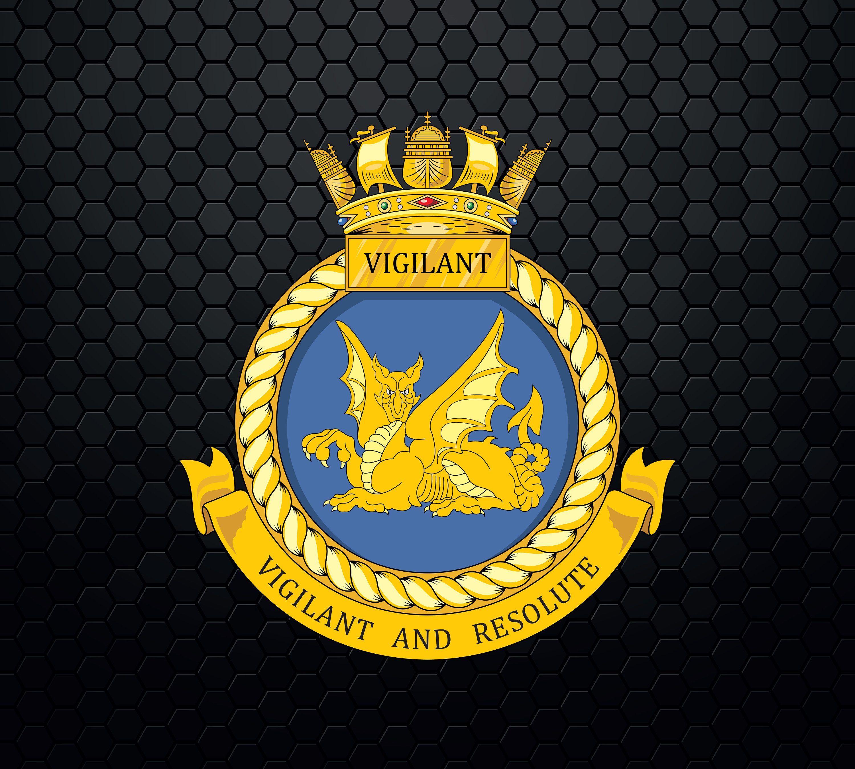 HMS ヴィジラント - イギリス海軍潜水艦 - キャップバッジ ロゴ