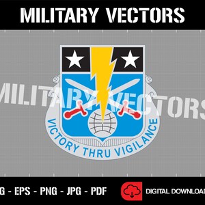 Amerikanska arméns 108:e militära underrättelsebataljon - Militär underrättelsetjänst - Patch Logo Dekal Emblem Crest Insignia - Digital SVG Vektor Cricut-fil