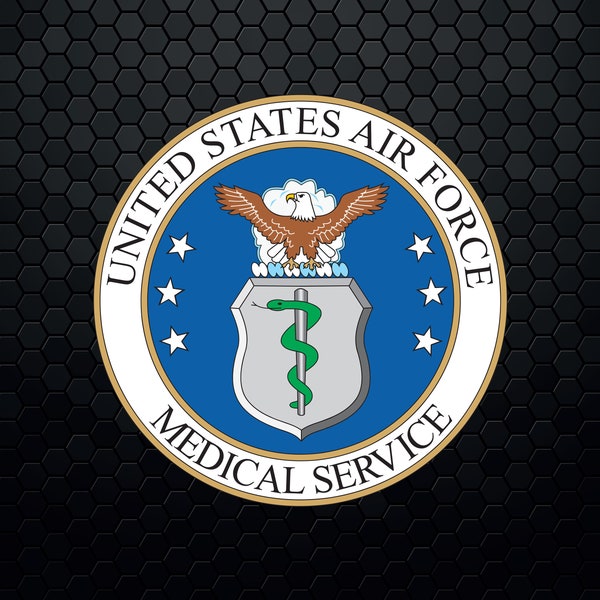 USAF Medical Service - Air Force Medical Service - Logo Decal Emblem Crest Insignia - Digital Svg Eps Vector Cricut File