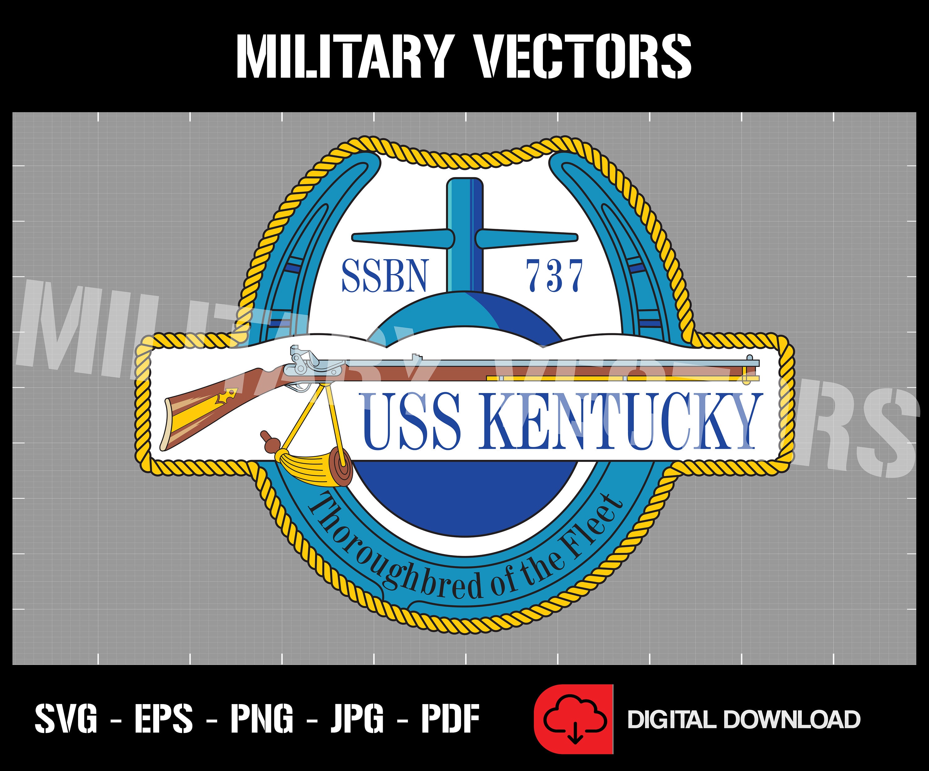 soranonsky✳︎ USS Kentucky (SSBN-737) - Ballistic Missile Submarine - Patch Pin