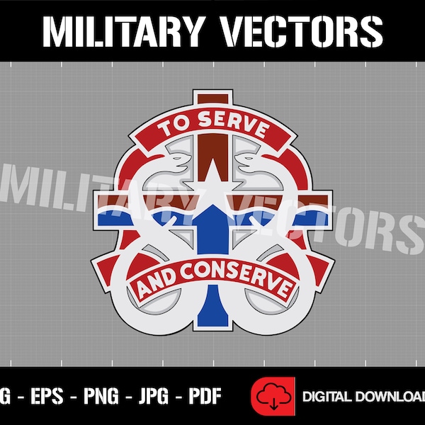 U.S. Army 18th Field Hospital - Medical Corps Patch Logo Decal Emblem Crest Insignia - Digital SVG Cricut Vector Cnc Cut File