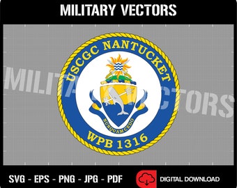 USCGC Nantucket (WPB-1316) - U.S. Coast Guard Cutter Ship - Patch Pin Logo Decal Emblem Crest Insignia - Digital SVG Vector Cricut File