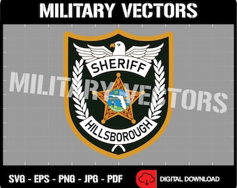 Hillsborough County Sheriff's Office - Law Enforcement - Patch Logo Decal Emblem Crest Insignia Badge - Digital SVG Vector Cricut File