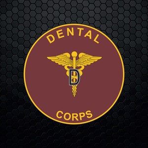 Placa de filial do Corpo Odontológico do Exército dos EUA - Patch Logo Decal Emblem Crest Insignia - Arquivo Digital Svg Vector Cricut