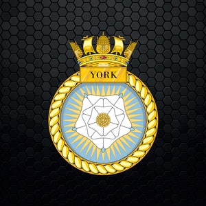 HMS York - British Royal Navy Destroyer - Cap Badge Logo Decal Emblem Crest Insignia - Digital Svg Eps Vector Cricut File