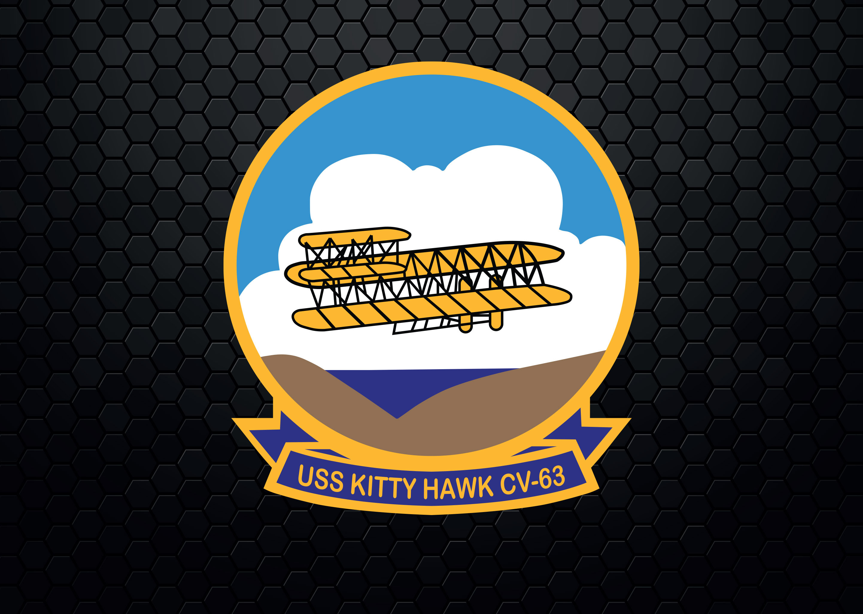 USS Kitty Hawk CV-63 Aircraft Carrier - Patch Pin Logo Decal