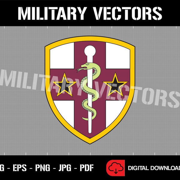 U.S. Army Reserve Medical Command - Patch Logo Decal Emblem Crest Insignia - Digital SVG Cricut Vector Cnc Cut File