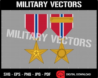 Bronze Star Medal - Patch Pin Logo Decal Emblem Crest Insignia Award - Digital SVG Vector Cricut File