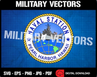 Marine Station Pearl Harbor Hawaii - U.S. Navy Base - Patch Pin Logo Aufkleber Wappen Wappen Insignia - Digital SVG Vektor Cricut File