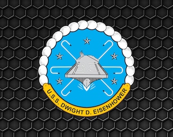 Uss de la Marina de los EE. UU. Dwight D. Eisenhower CVN-69 Portaaviones - Logotipo de parche de calcomanía Emblema Crest Insignia - Digital Svg Vector Cricut File
