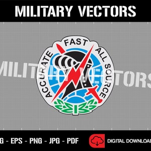 Amerikanska arméns 201:a militära underrättelsebataljon - Militär underrättelsetjänst - Patch Logo Dekal Emblem Crest Insignia - Digital SVG Vektor Cricut-fil