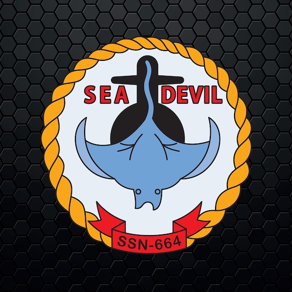 USS Sea Devil (SSN-664) Angriff U-Boot - Patch Logo Aufkleber Emblem Wappen Insignien - digitale Svg Eps Vektor Cricut Datei