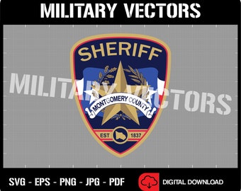 Montgomery County Sheriff - Law Enforcement - Patch Logo Decal Emblem Crest Insignia Badge - Digital SVG Vector Cricut File