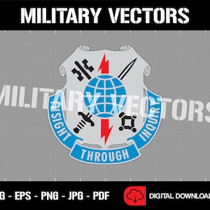 Amerikanska arméns 223:e militära underrättelsebataljon - Militär underrättelsetjänst - Patch Logo Dekal Emblem Crest Insignia - Digital SVG Vektor Cricut-fil