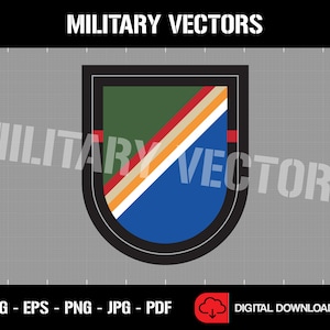 Puede incluir: Una descarga digital de un parche militar con un diseño azul, blanco, naranja, rojo y verde. El parche tiene la forma de un escudo con un borde negro.