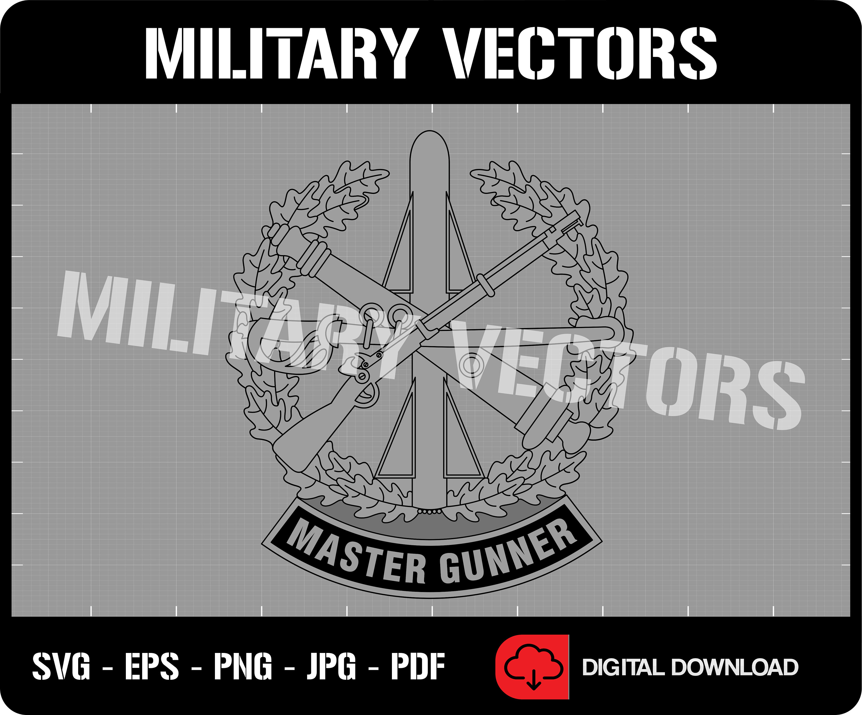 U.S. Army Master Gunner Badge - Patch Pin Logo Decal Emblem Crest