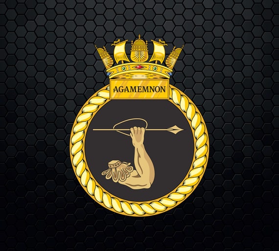 HMS Agamemnon - British Royal Navy Submarine - Cap Badge Logo