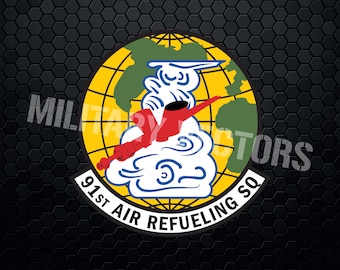 U.S. Air Force (USAF) 91st Air Refueling Squadron - Patch Logo Decal Emblem Crest Insignia - Digital Svg Vector Cricut File