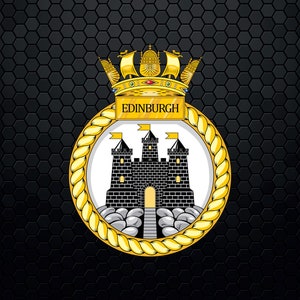 HMS Edinburgh - British Royal Navy Destroyer - Cap Badge Logo Decal Emblem Crest Insignia - Digital Svg Eps Vector Cricut File