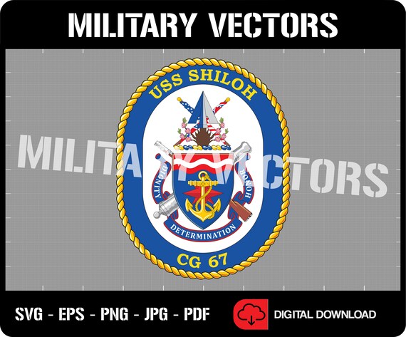 USS Shiloh CG-67: U.S. Navy Cruiser Ship's Crest Logo Decal Emblem