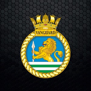 HMS Vanguard - Britse Royal Navy Submarine - Cap Badge Logo Decal Embleem Crest Insignia - Digital Svg Eps Vector Cricut File