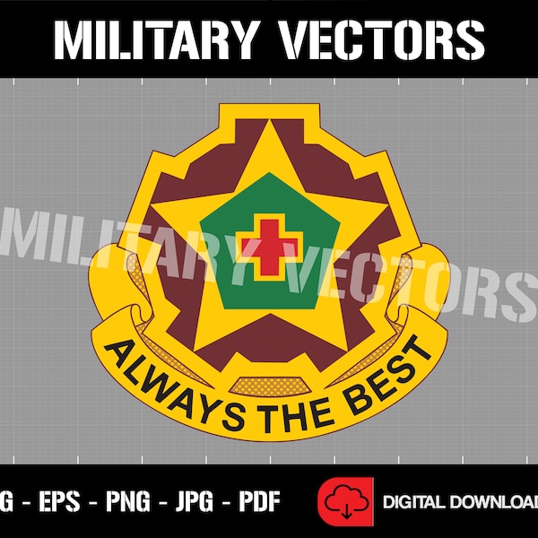 U.S. Army 42nd Field Hospital - Medical Corps Patch Logo Decal Emblem Crest Insignia - Digital SVG Cricut Vector Cnc Cut File