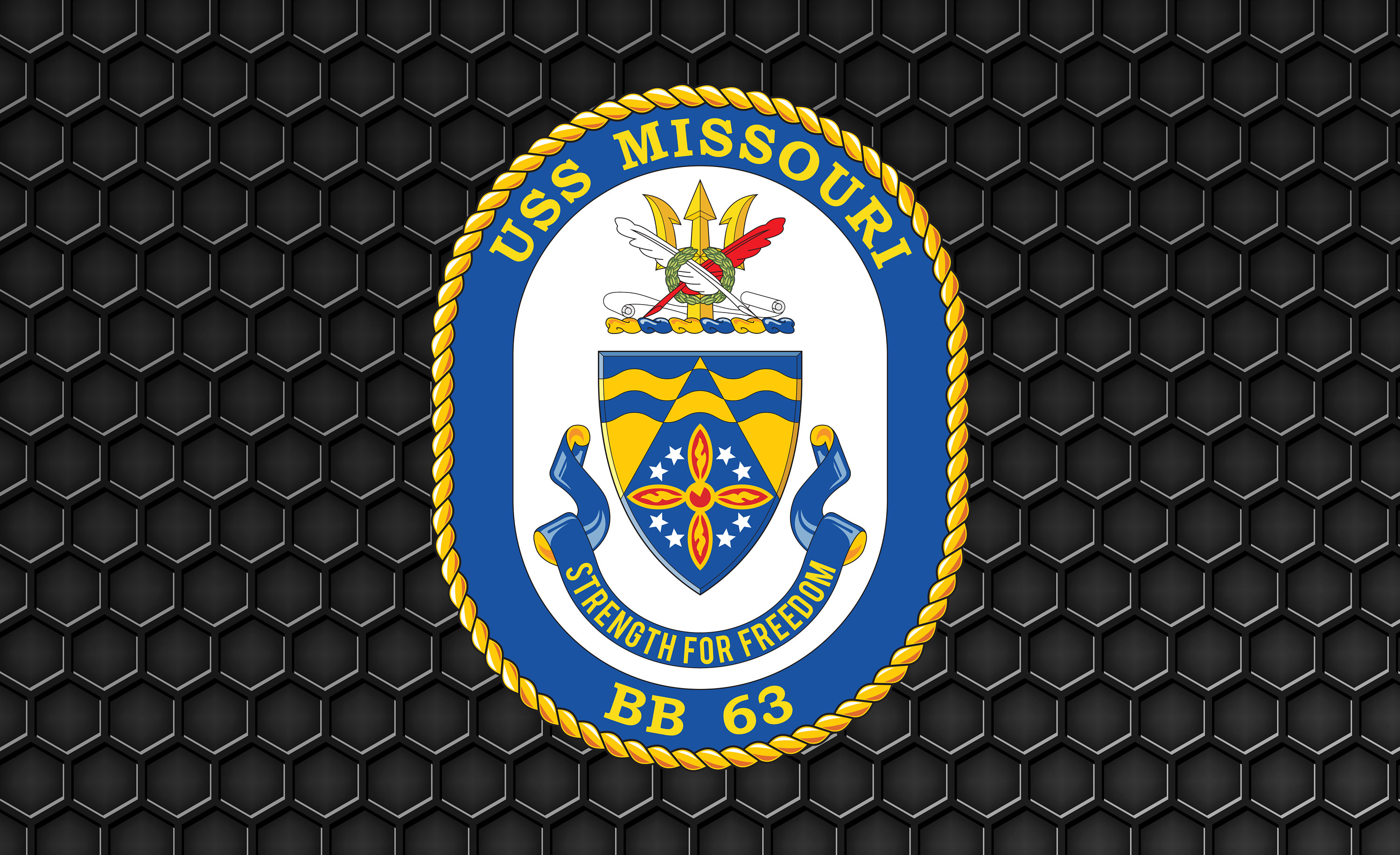 US Navy USS Missouri BB-63 Battleship - Patch Pin Logo Decal