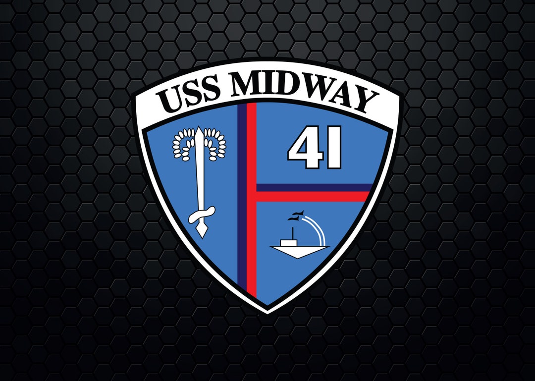 USS Midway CV-41 Aircraft Carrier - Patch Pin Logo Decal Emblem