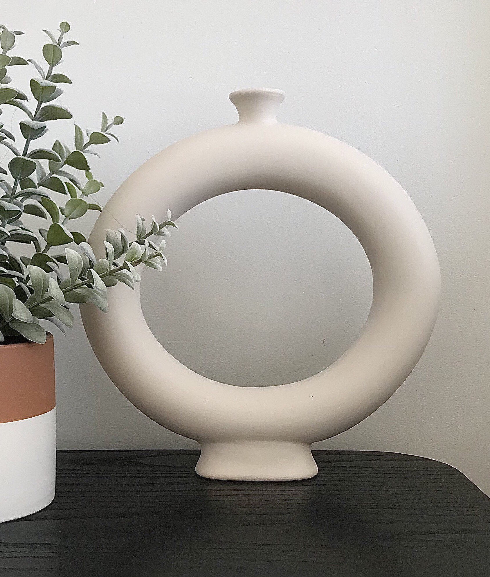 Minimalist Donut Ceramic Ring Vase Nodic Etsy