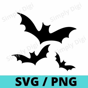 Flying Bats Bat SVG PNG Halloween Spooky Shapes Wings Vampire - Etsy