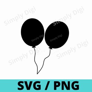 Autour de deux formes de ballloons String Party Cut clip art Vector Birthday SVG PNG Background Clipart Vector silhouette cricut business