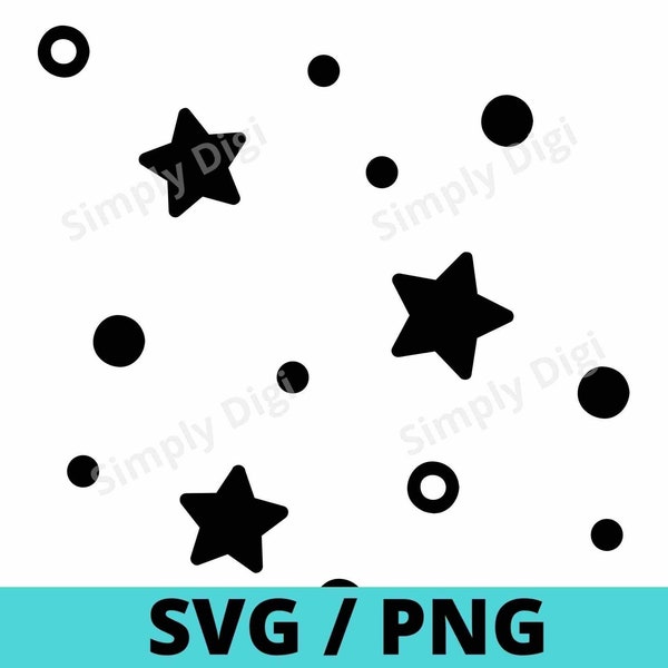 Large dot spot dots Polka dot Starry sky Stars Pattern SVG PNG Digital Background clipart Vector silhouette Pattern cricut stencil business