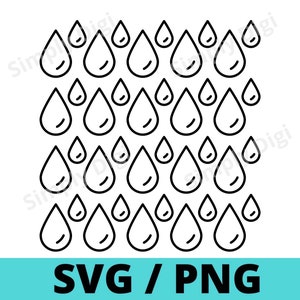 EAU gouttes SVG PNG gouttelettes bulles cercle rond larmes Fond numérique Fichier clipart Vecteur silhouette Motif cricut petite entreprise