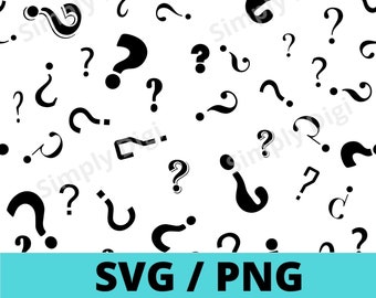 QUESTION Icon sign symbol text mark Pattern SVG PNG Instant Digital joker Background File Clipart Vector silhouette cricut cut business