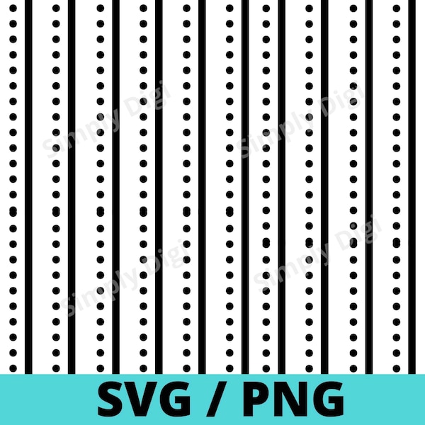 Dot Dotted Lines VERTICAL Thick spot spots Stripes Pattern SVG PNG notes Digital Background File Clipart Vector silhouette cricut business