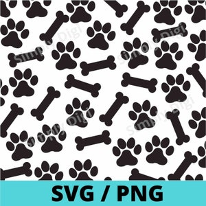 Poten SVG botten wilde voetafdruk kunst huisdier hond dierlijke afdrukbare patroon PNG digitale achtergrond bestand clipart vector silhouet cricut gesneden bedrijf