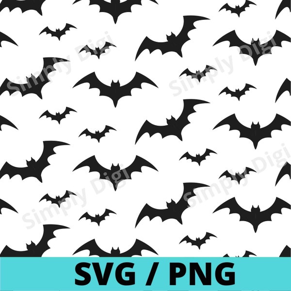 Bats bat halloween spooky wings fly vampire SVG PNG Pattern Instant Digital Background File Clipart Vector silhouette cricut cut business