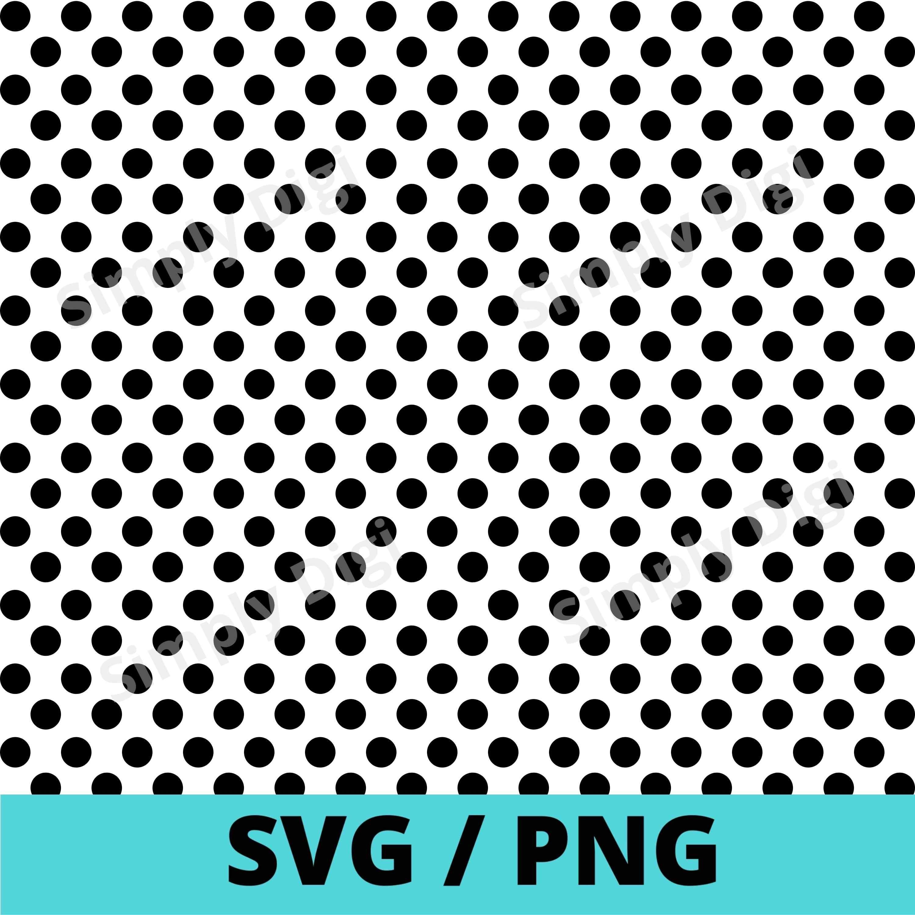 BLACK Full Circle Bubble Polkadot Dot Spot Pattern SVG PNG Instant
