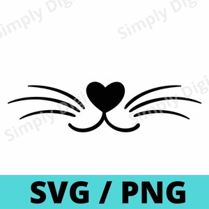 Katten Katten Huisdier SVG PNG neus snorharen zwarte kattenpoten dierlijke vectoren Achtergrond Clipart Vector silhouet Patroon cricut cut File business