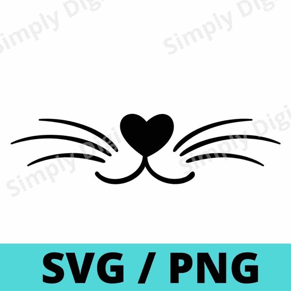 Cat cats Pet SVG PNG nose whiskers black cat paws animal vectors Background Clipart Vector silhouette Patterned cricut cut File business