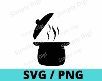 Kitchen Pot Pan saucepan pots stove SVG PNG Clip art shape shapes clipart kitchen shapes Vector Vector silhouette cricut cut file business