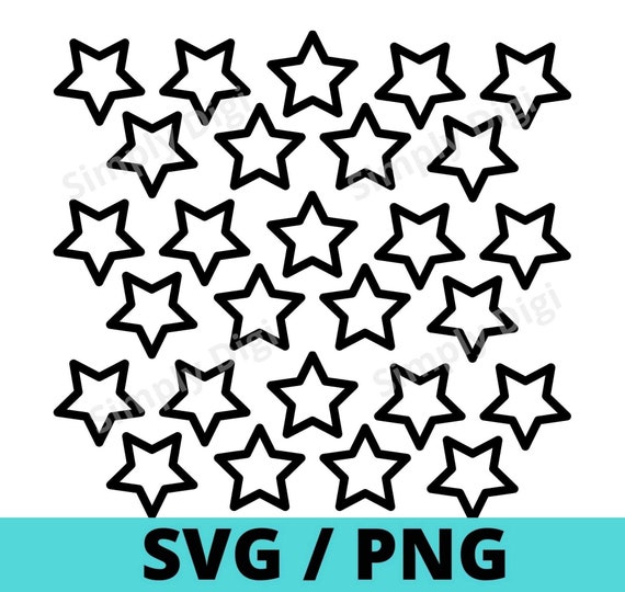 Large Starry Sky Stars Pattern SVG PNG Instant Digital | Etsy