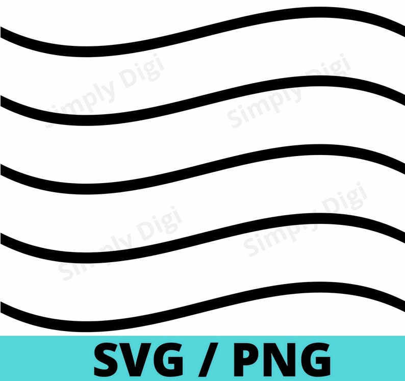 Waves Abstract zigzag chevron Squiggle curved lines Pattern SVG PNG Instant Digital Background File Clipart Vector silhouette cricut cut image 1