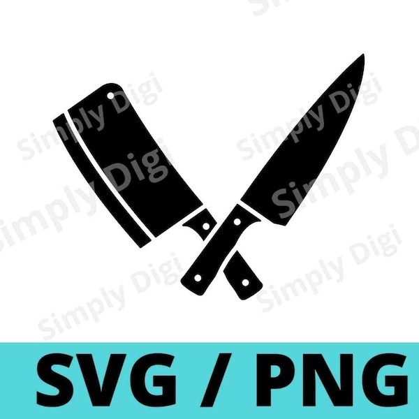 Kitchen knives Knife Cutlery Cleaver SVG PNG butcher Clip art shape shapes clipart kitchen Vector Vector silhouette cricut cut file business