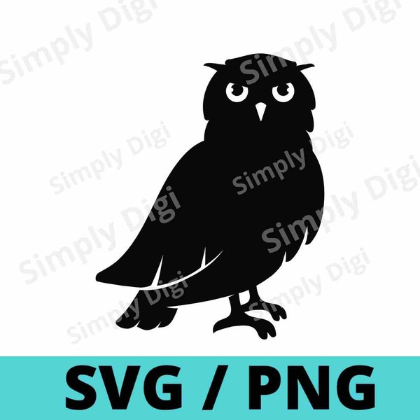 Owl SVG PNG Halloween hoot animal night bird Sitting owls wings wing Halloween Background File Clipart Vector silhouette cricut cut file