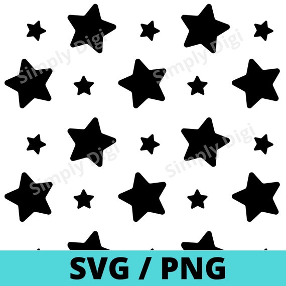 Large Starry Sky Stars Pattern SVG PNG Instant Digital - Etsy