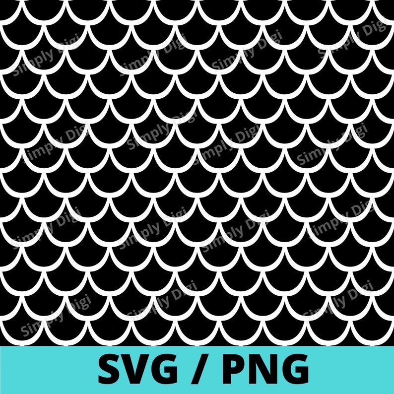 MERMAID Scales Fish Tail Tale Print Pattern SVG PNG Instant - Etsy